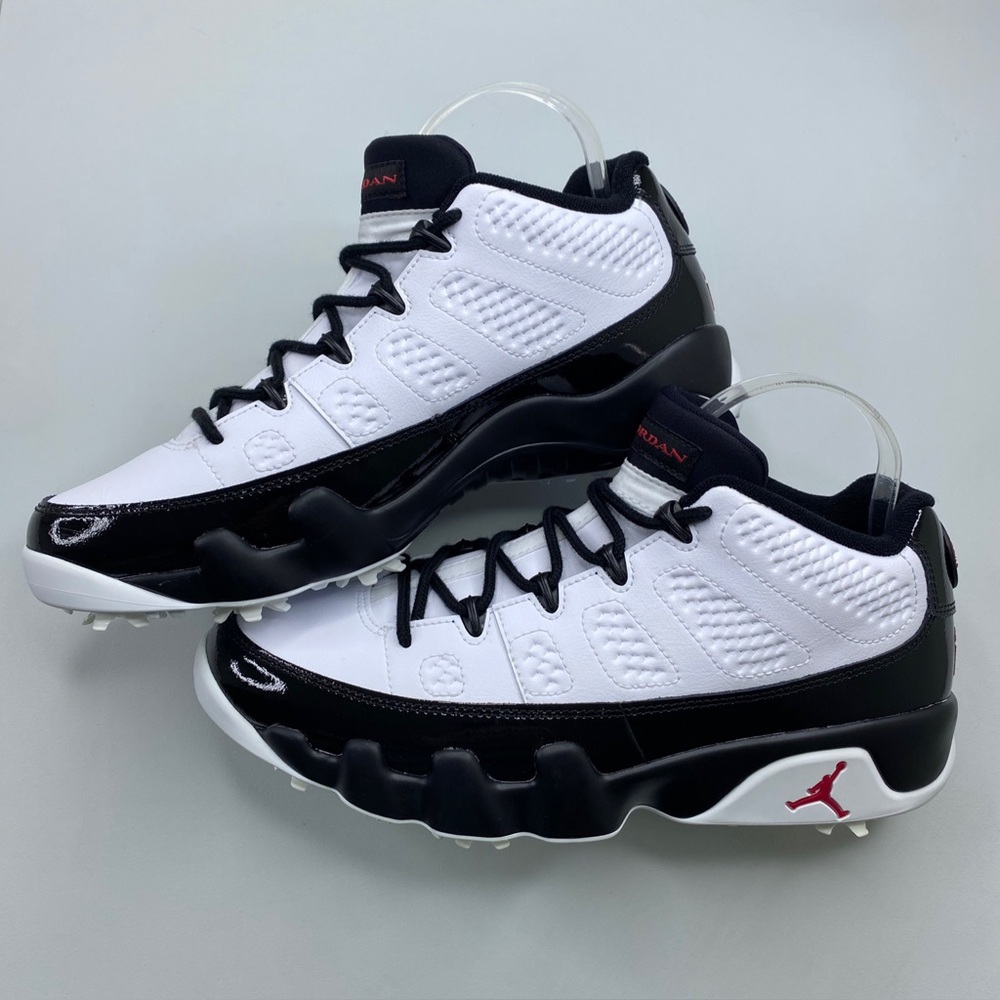 Nike Air Jordan 9 G Low Golf Shoes Men’s Size 9 White Black Red FJ5934-100